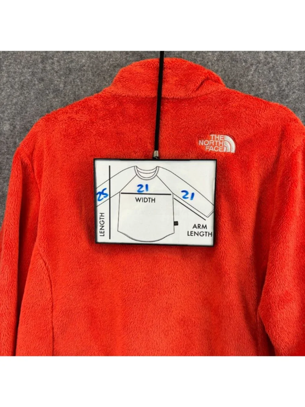 The North Face Osito Womens Size Large Orange Fuzzy Fleece Jacket Full Zip Warm